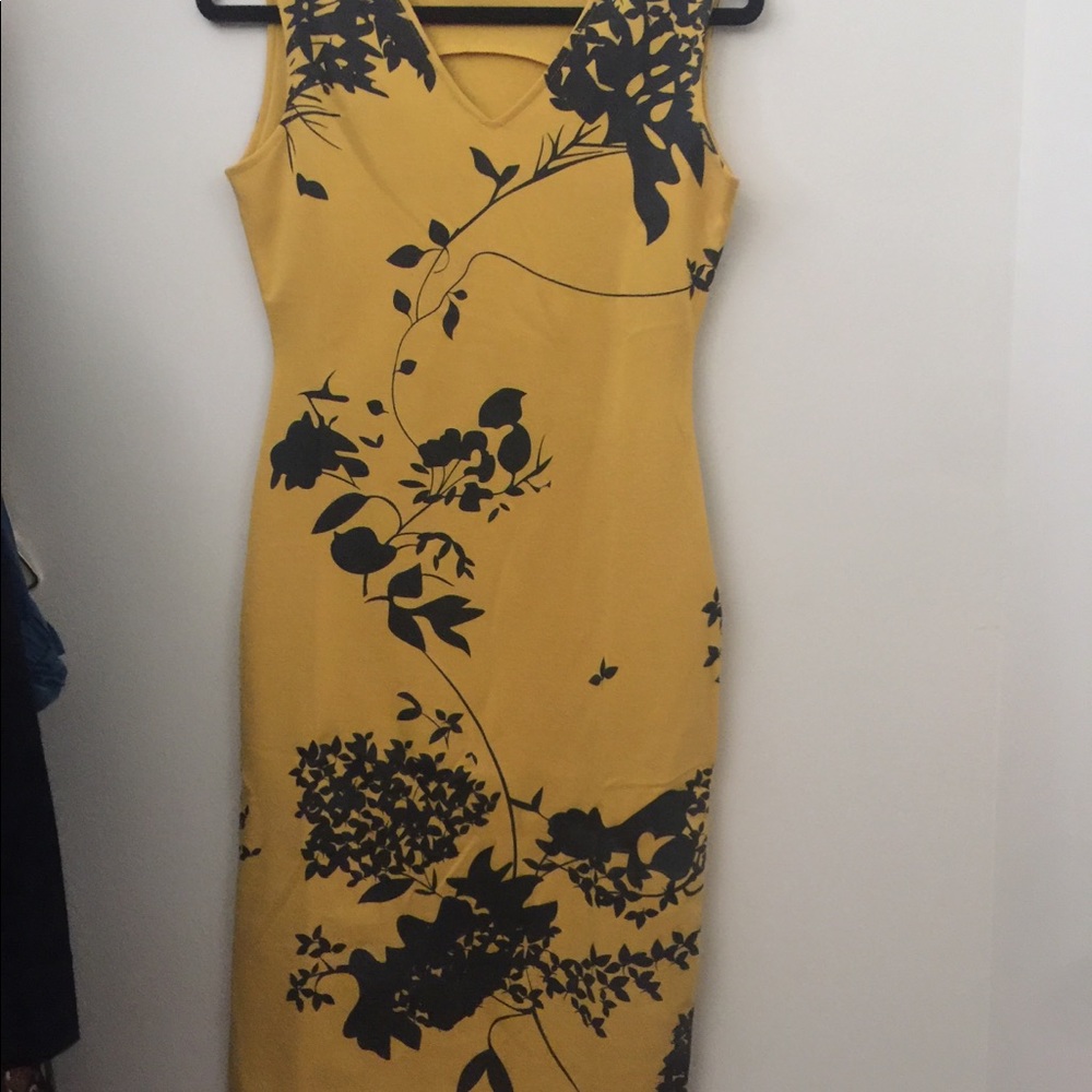 Yellow and black dress